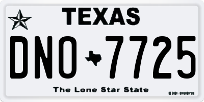 TX license plate DNO7725