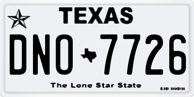TX license plate DNO7726