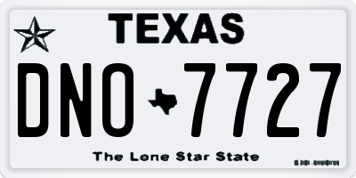 TX license plate DNO7727