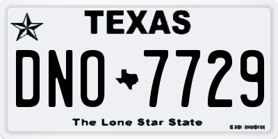 TX license plate DNO7729