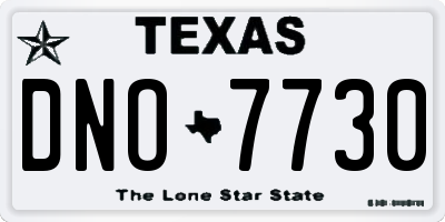 TX license plate DNO7730