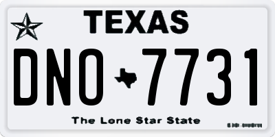 TX license plate DNO7731