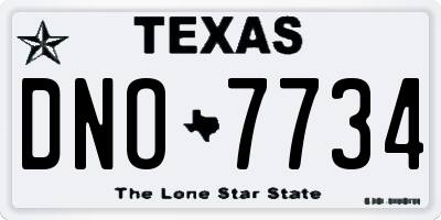 TX license plate DNO7734