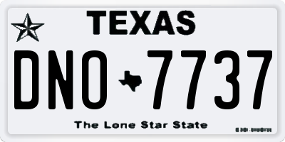 TX license plate DNO7737