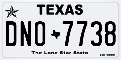 TX license plate DNO7738