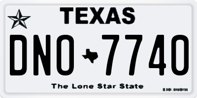 TX license plate DNO7740