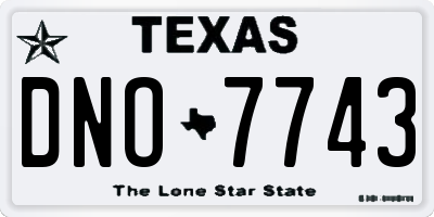 TX license plate DNO7743