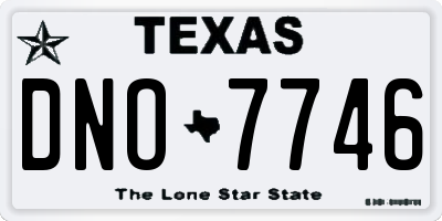 TX license plate DNO7746