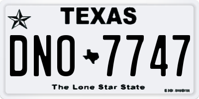 TX license plate DNO7747