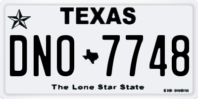 TX license plate DNO7748