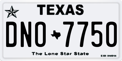 TX license plate DNO7750