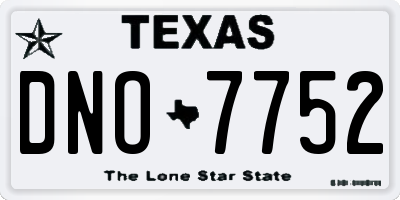TX license plate DNO7752