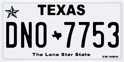 TX license plate DNO7753