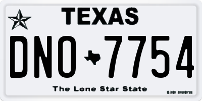 TX license plate DNO7754