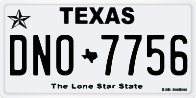 TX license plate DNO7756