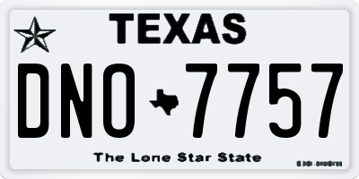 TX license plate DNO7757