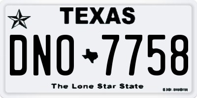 TX license plate DNO7758