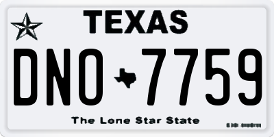 TX license plate DNO7759