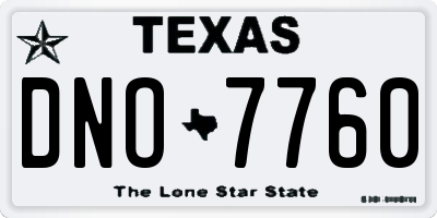 TX license plate DNO7760