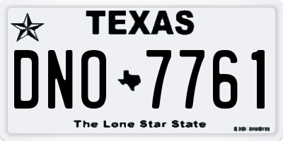 TX license plate DNO7761