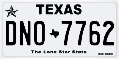 TX license plate DNO7762