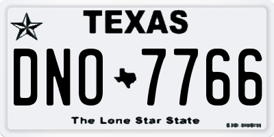 TX license plate DNO7766