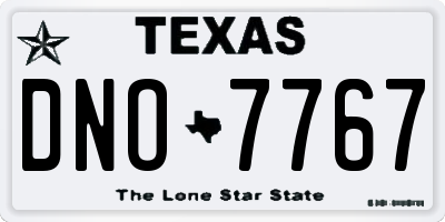 TX license plate DNO7767