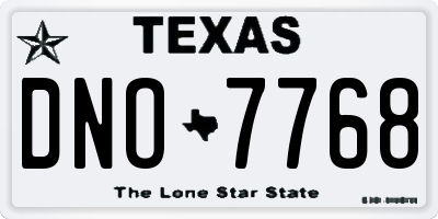 TX license plate DNO7768