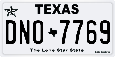TX license plate DNO7769