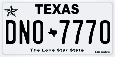 TX license plate DNO7770