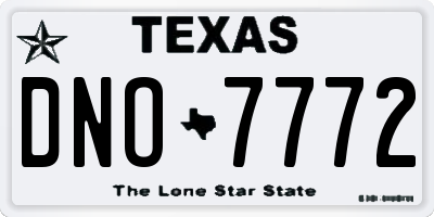 TX license plate DNO7772