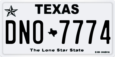 TX license plate DNO7774