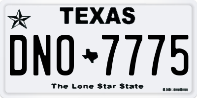 TX license plate DNO7775