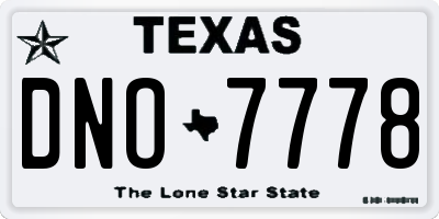 TX license plate DNO7778