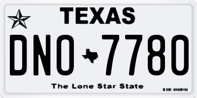 TX license plate DNO7780