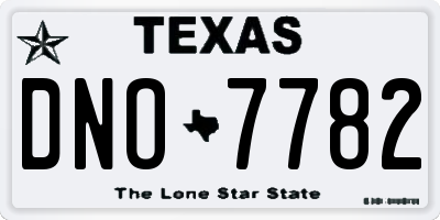 TX license plate DNO7782