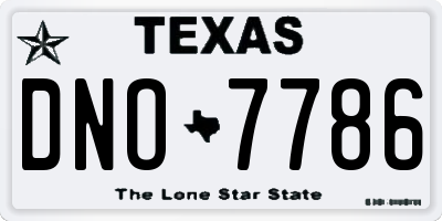 TX license plate DNO7786