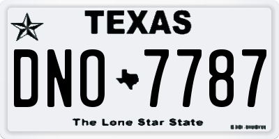 TX license plate DNO7787