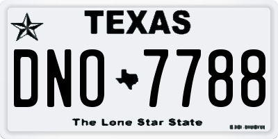 TX license plate DNO7788