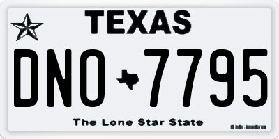 TX license plate DNO7795