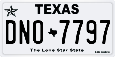 TX license plate DNO7797