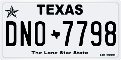 TX license plate DNO7798