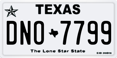 TX license plate DNO7799