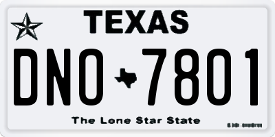 TX license plate DNO7801