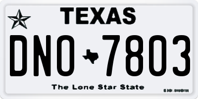 TX license plate DNO7803