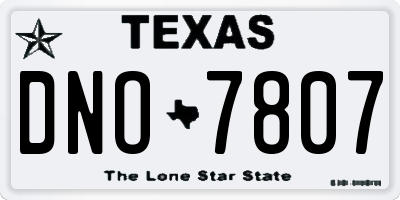 TX license plate DNO7807