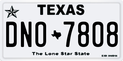 TX license plate DNO7808