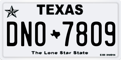 TX license plate DNO7809