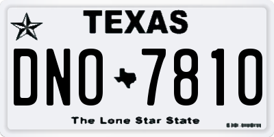 TX license plate DNO7810