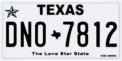 TX license plate DNO7812